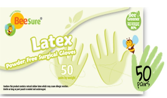 오스템이 지난해 선보인 'Beesure Latex Powder Free Surgical Glove'는 손 건조 현상이나 알러지 걱정 없이 편안한 사용할 수 있다.
