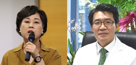 치위협 박정란 부회장(왼쪽)과 대한치의학회 김철환 회장.