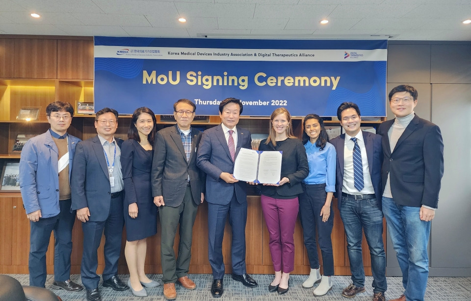 한국의료기기산업협회(회장 유철욱)는 지난 10일 국제디지털치료제협회(Digital Therapeutics Alliance)(대표 아론 가니)와 협회 회의실에서 업무협약(MOU)을 체결했다.