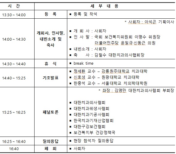 토론회 일정표
